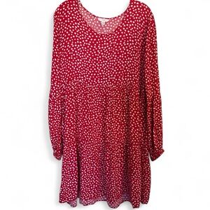 Fun! Time & True Red Polka Dot Tiered Dress-Size XL